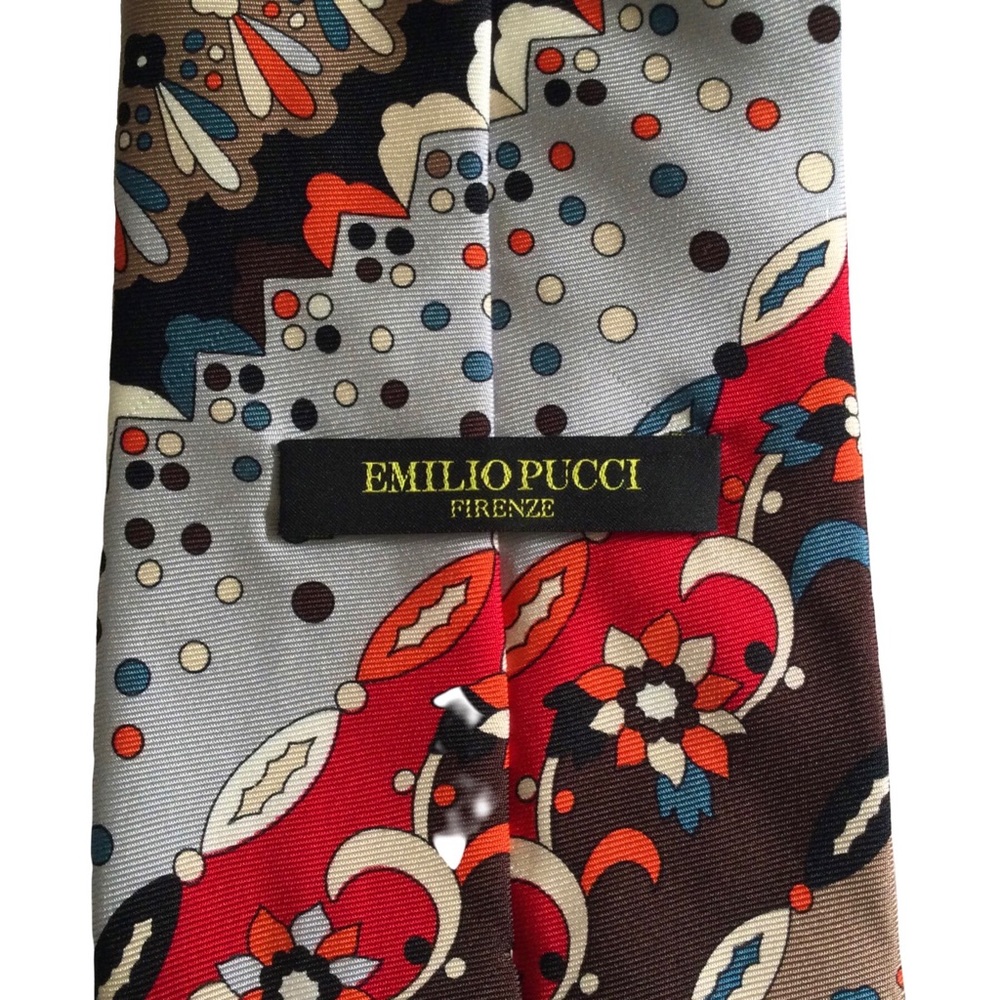 Emilio Pucci Holiday Print Silk Tie - Picture 7 of 9